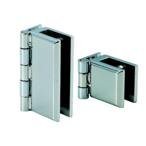 Stainless Steel Hinge for Glass or Acrylic Door, Recessed Within Furniture/Cabinet