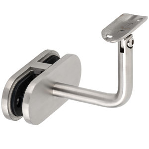 Rounded Handrail Brackets for Mounting on Glass Panel without Drilling