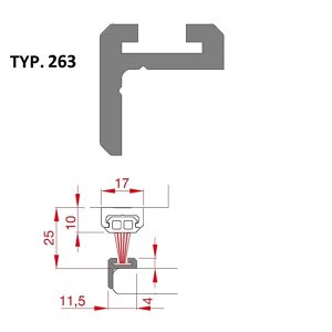 TERNO VETRO Type 2263 Door Edge Profile
